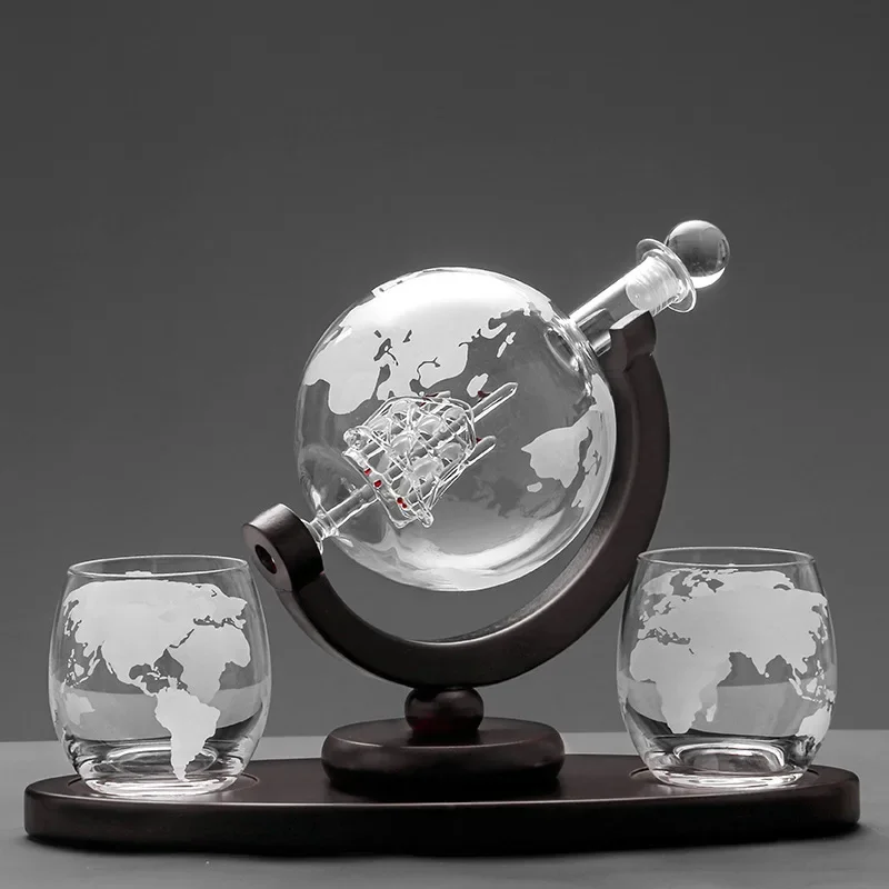 Decanter Globe Set - Ensemble de verres à whisky, Globe