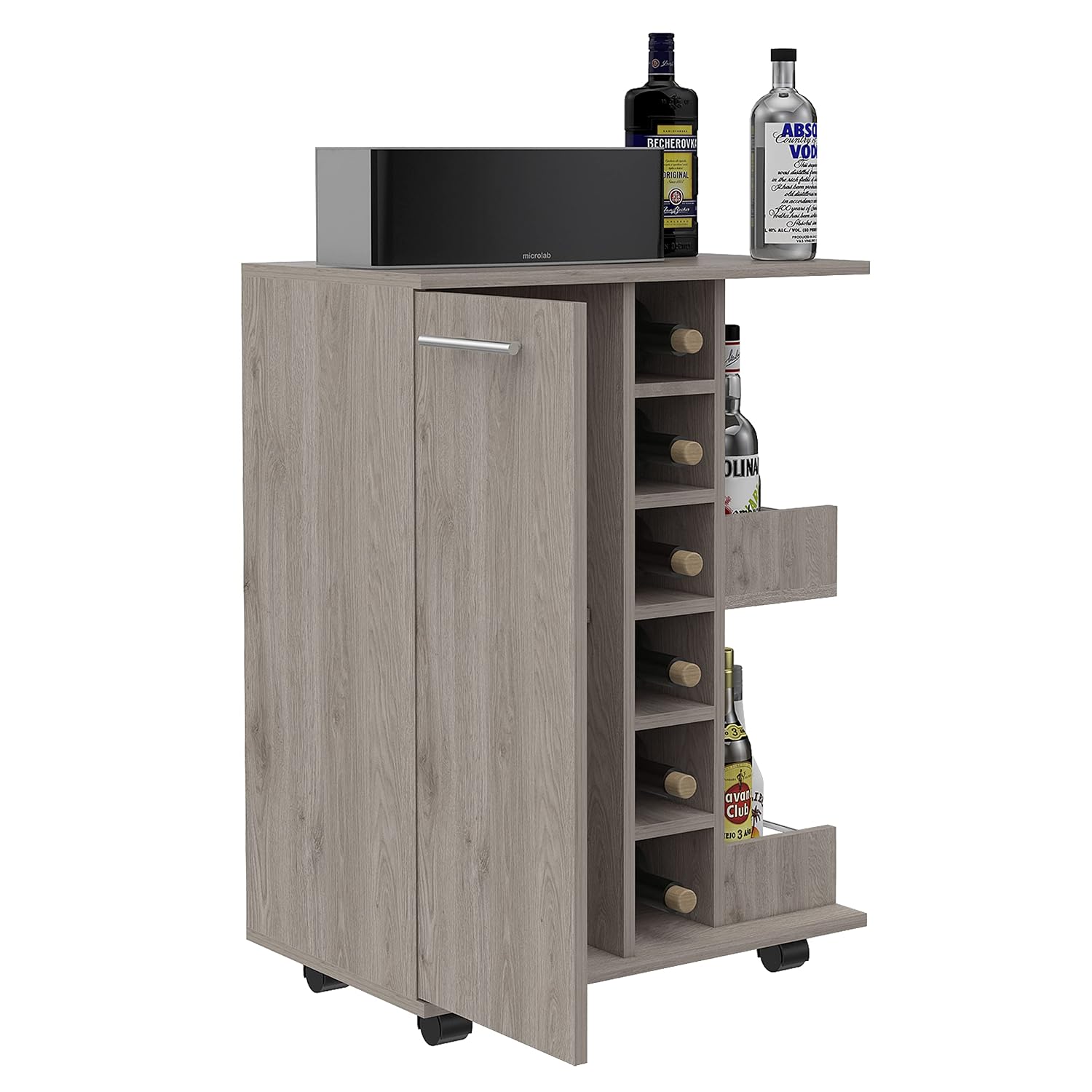 Home Bar Shelves - Chariot de bar roulant, plateau de