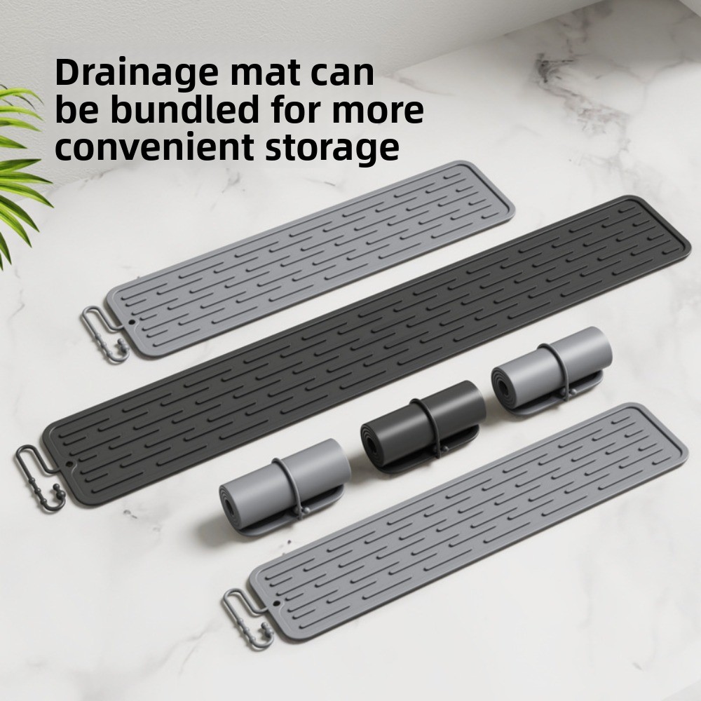 Bar Mat Rubber - Tapis de séchage en Silicone antidérapant,
