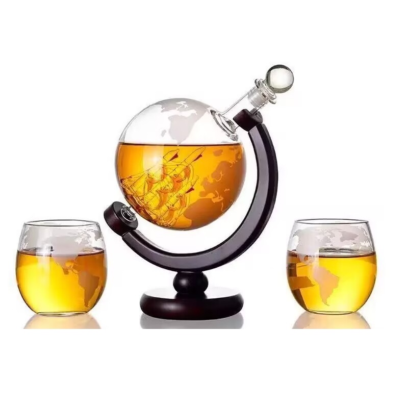 Decanter Globe Set - Ensemble de carafe Globe créatif 1L,