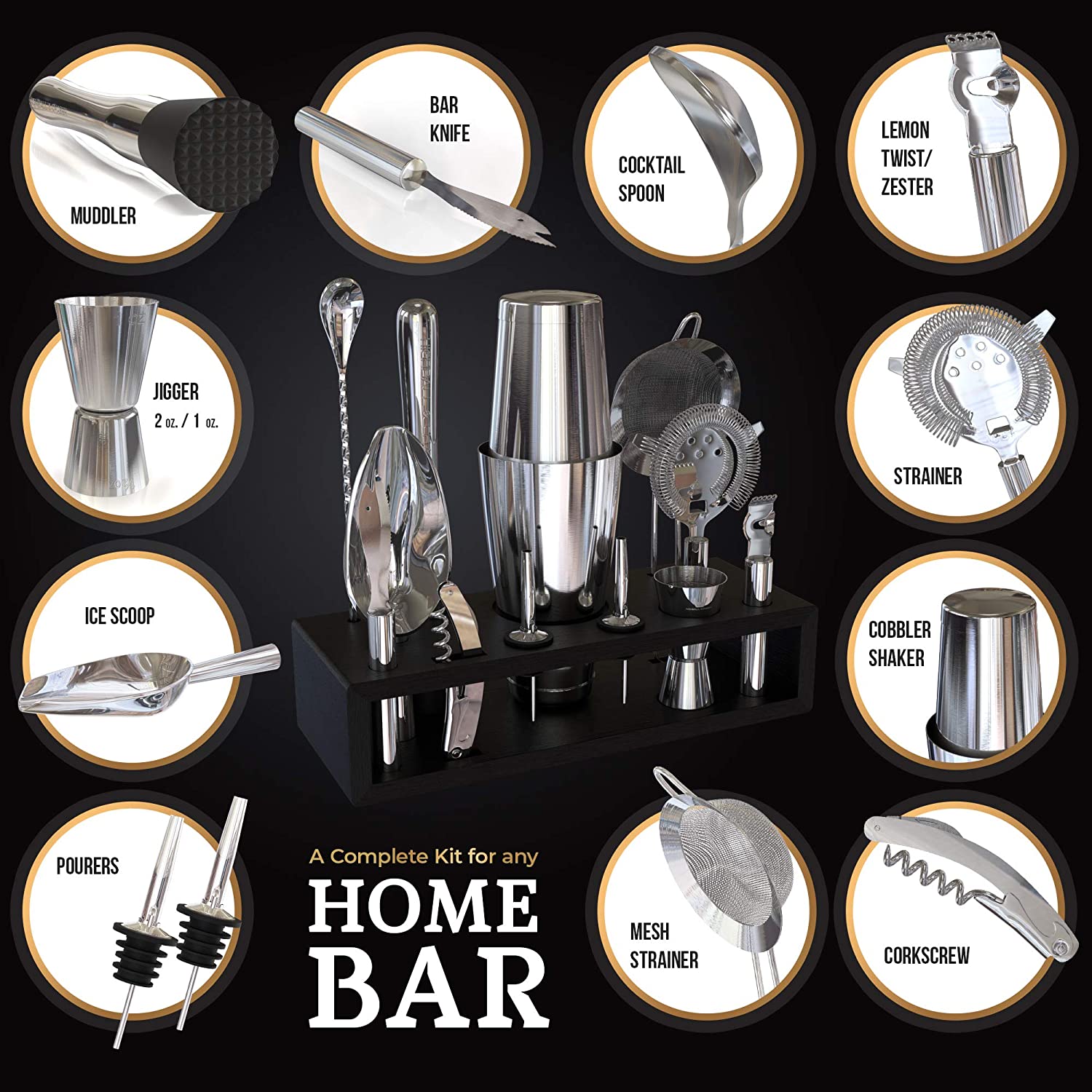 Kit de Barman Mixologie 14 Piè - Boston Shaker Set avis et prix