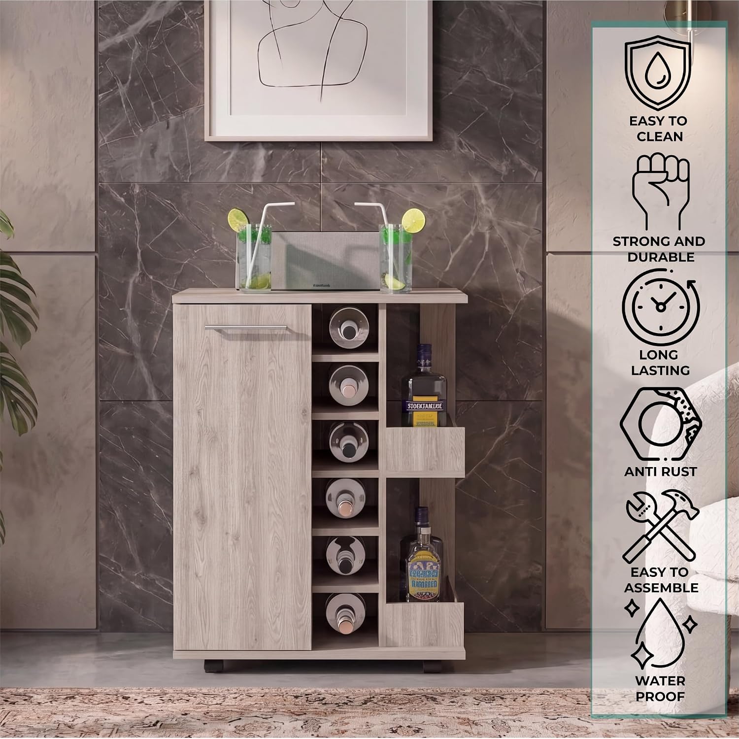 Chariot de bar roulant, platea - Home Bar Shelves avis et prix